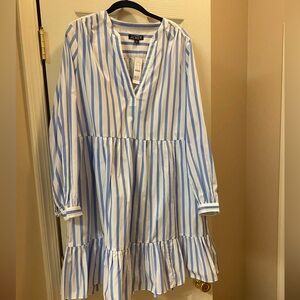 Jcrew blue striped dress.  New with tags.